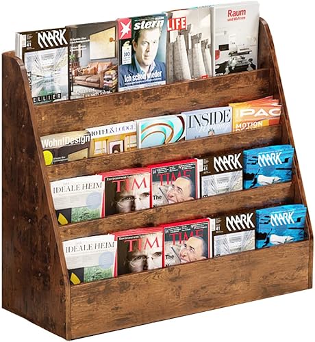 Miniatura 8 de ALISENED Estantería de 4 cabestras estantería de almacenamiento con 4 estantes estante de exhibición de libros organizador de libros organizador de