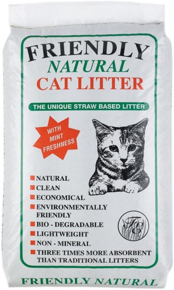 Friendly Natural Straw Based Cat Litter 20kg, clear