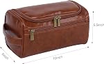 Toiletry Bag Men Leather Toiletry Bag for Men Mens Toiletry Bag for Shaving Kit Mens Toiletry Travel Bag Organizer Trousse De Toilette Voyage Homme Travel Dopp Kit (Toiletry Bag Men(Brown))