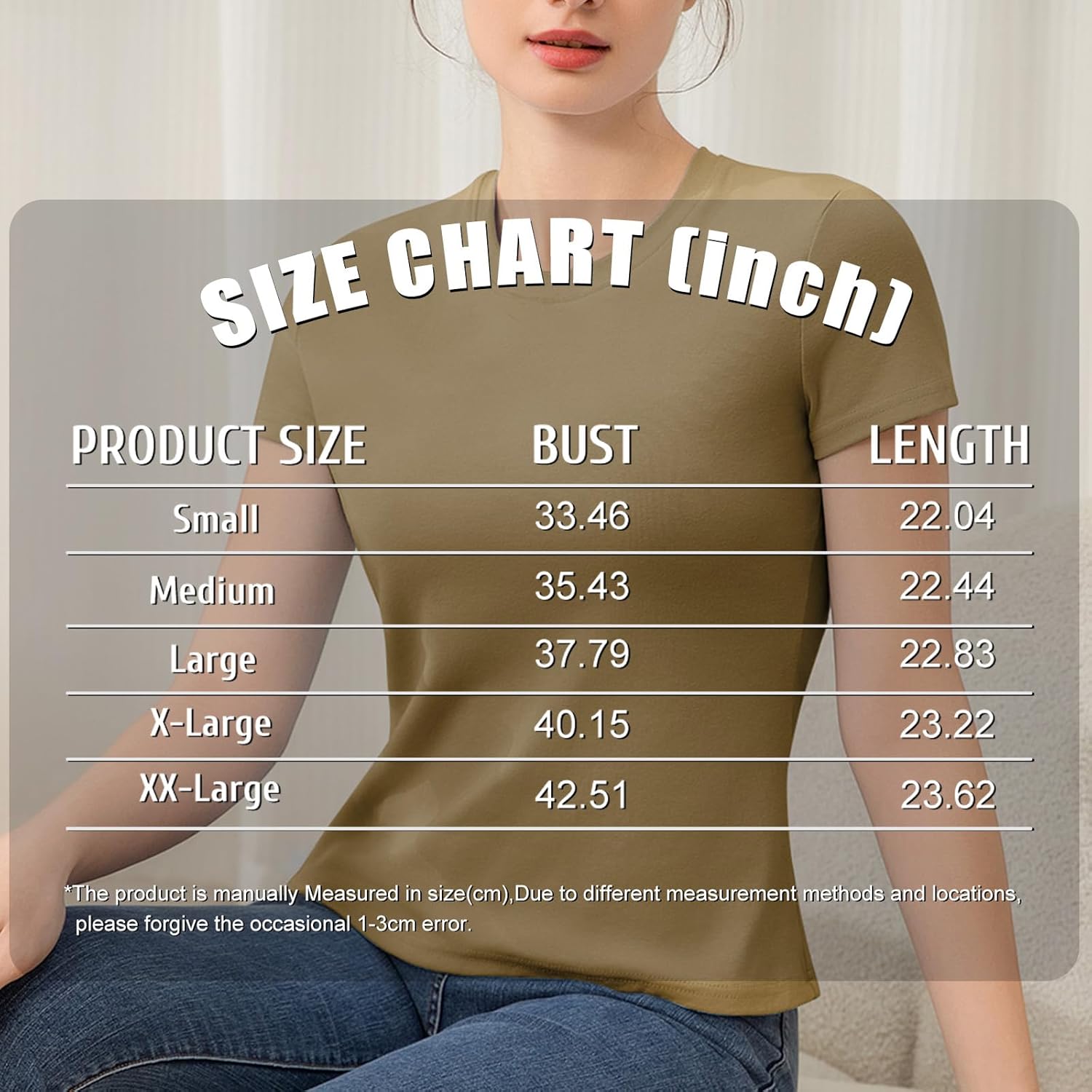 Cotton Short Sleeve T Shirts for Women Slim Fitted Basic Tees Cropped Tshirts Casual Plain Tight Petite Summer Tops - Image 6