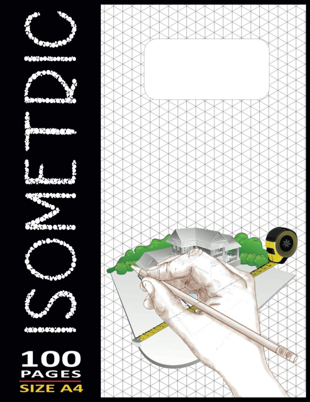 Isometric Graph Notebook Technical Drawing Paper Triangle Grid Large 8.5"X11" Inches - 100 Numbered-Page