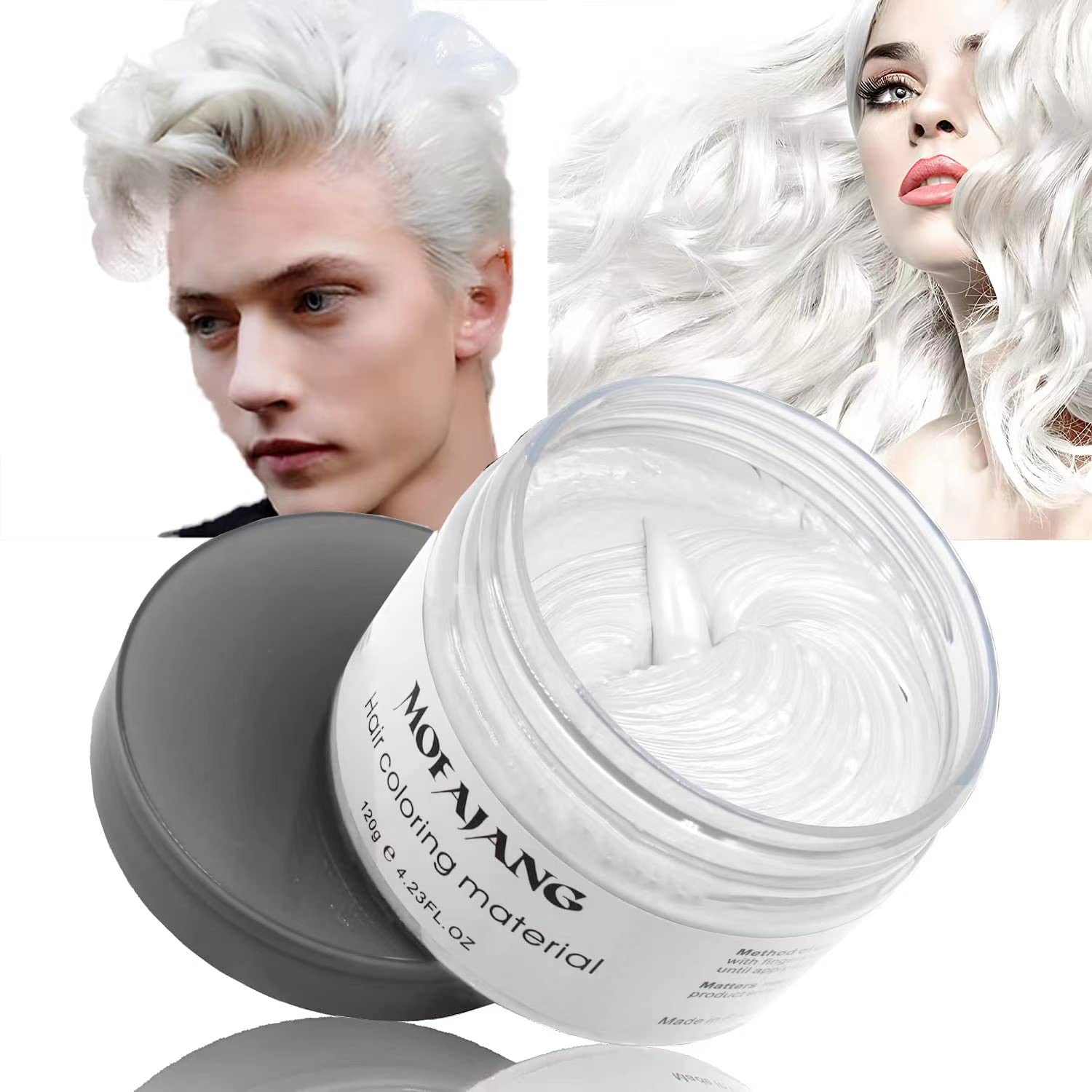 White Temporary Hair Dye Color Wax,Hair Spray Color,Natural
