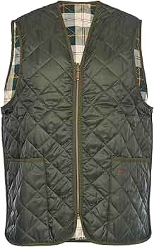 Barbour Quilted Waistcoat/Zip in Liner - Sage Green