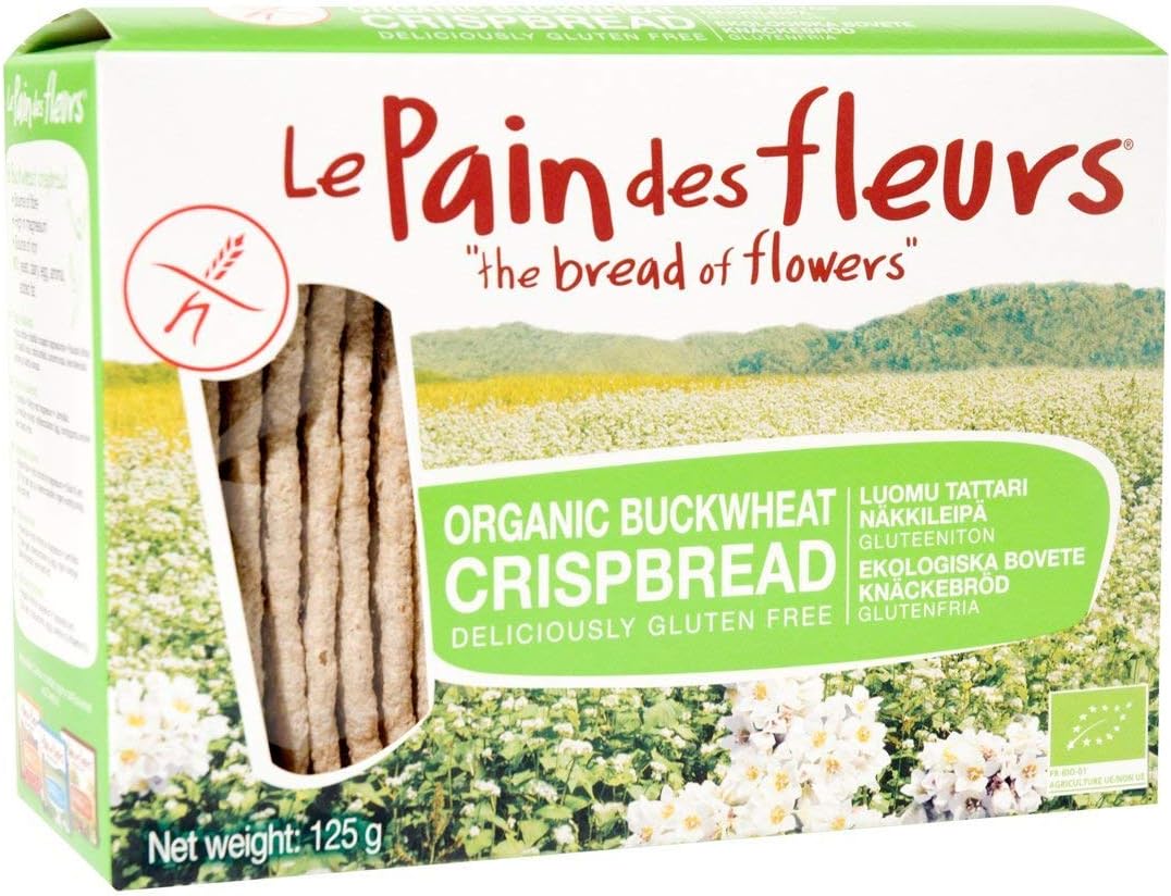 Le Pain des Fleurs Organic Crispbread, Buckwheat | Gluten Free, Kosher, Vegan – 6 Pack (5.3 oz each)
