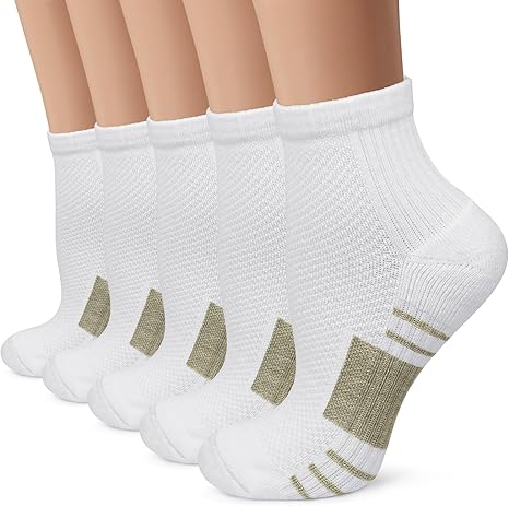 Iseasoo Copper Ankle Compression Socks - Low Cut Arch Support Socks for Men & Women, Running, Nurses, Plantar Fasciitis Socks