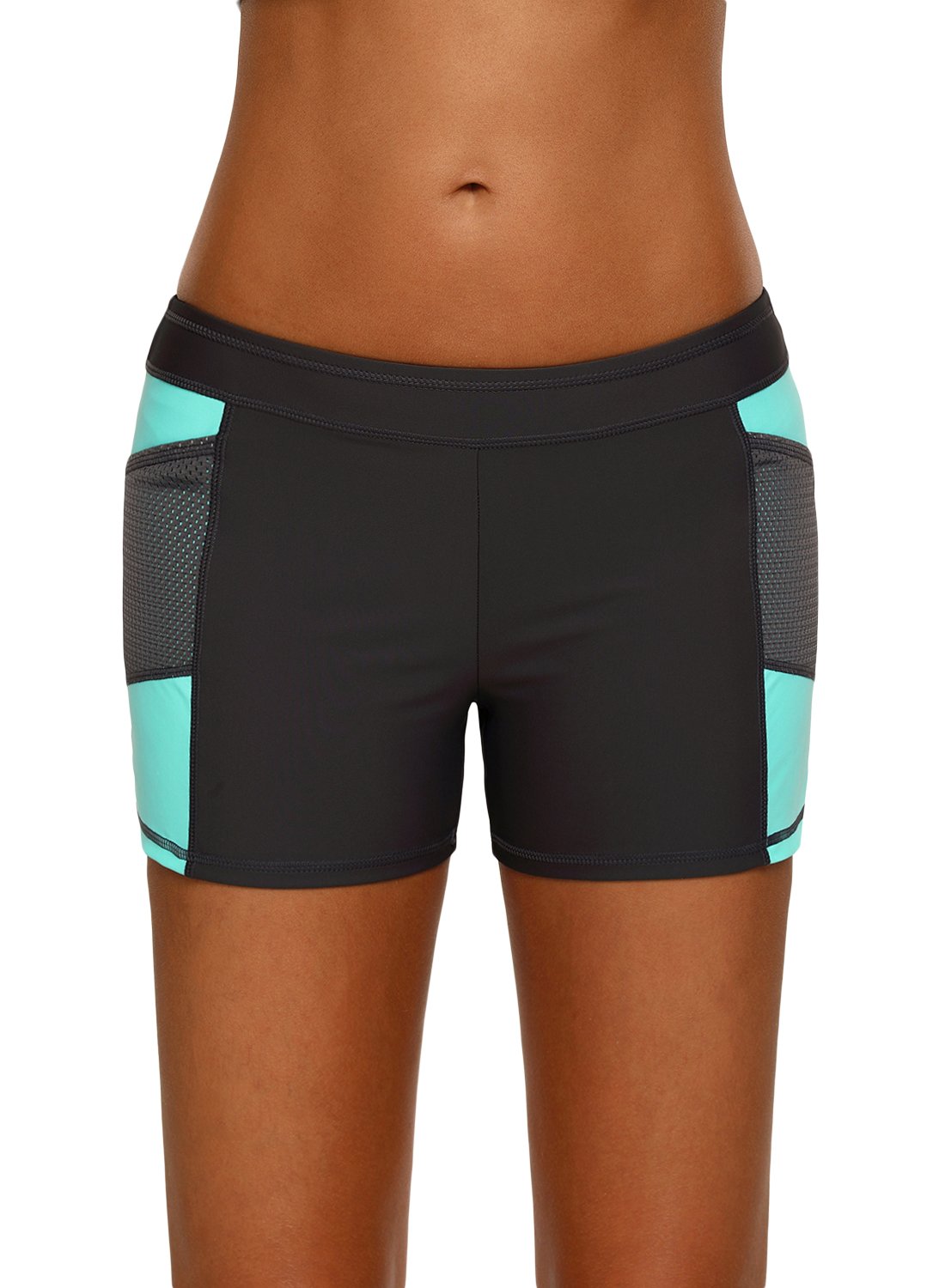 Women Swim Board Shorts,Elastic Waist Sports Beach Shorts Bottoms Size S-XXXL