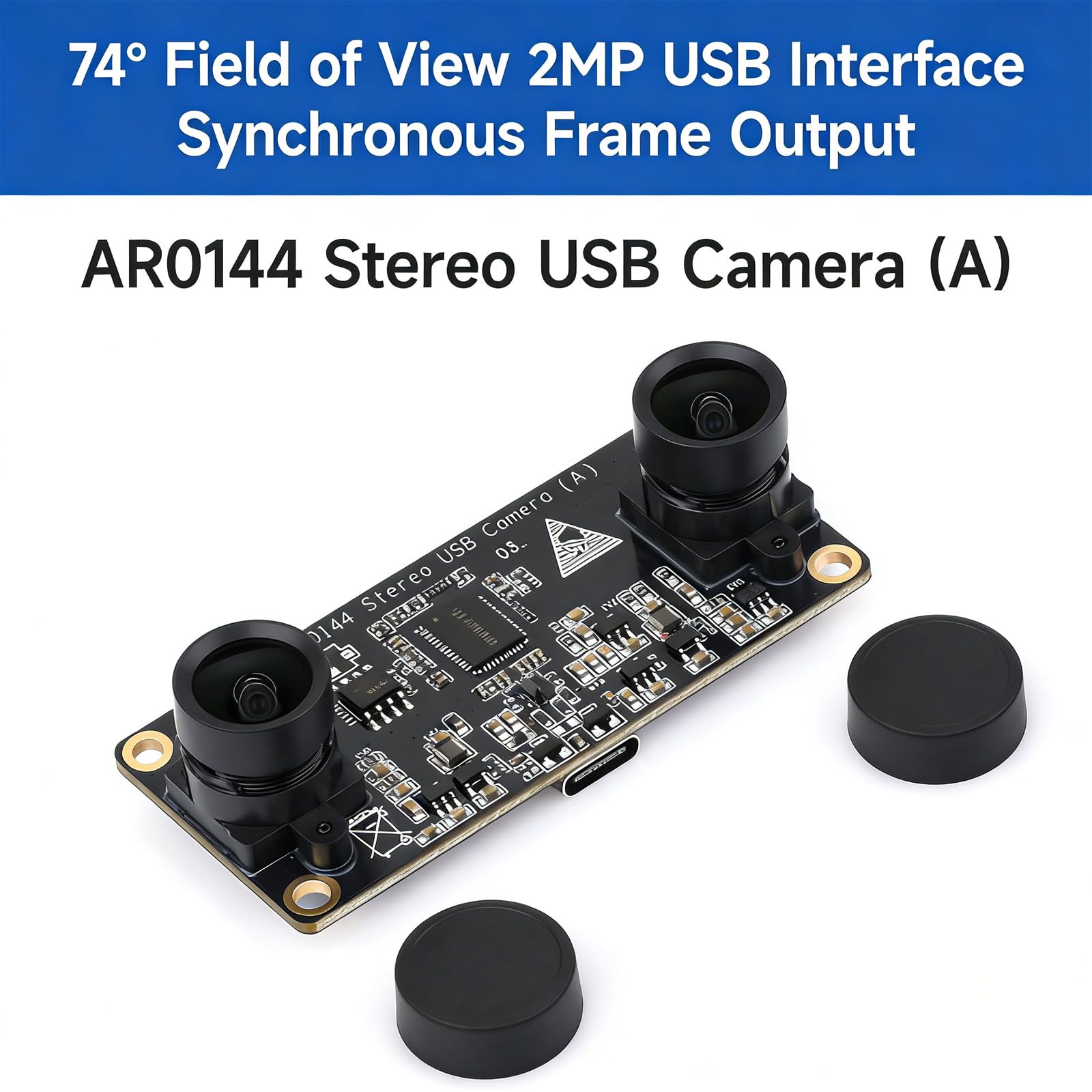 Industrial AR0144 - Módulo de cámara doble de 2 MP, lente sin distorsión para detección rápida de objetos, accesorios de cámara con poca luz
