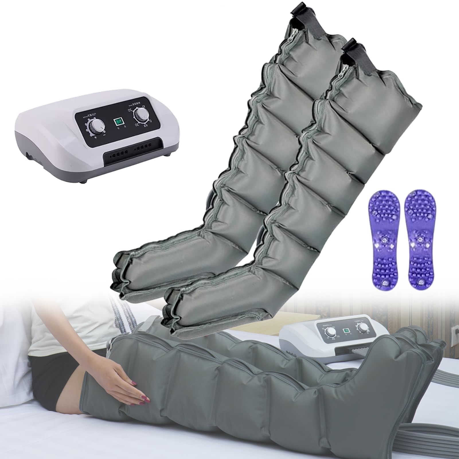 Buty Nogi, Kompresja Powietrza Nogi i Masażer Stóp, Profesjonalna Presoterapia dla Domu Pełne Ciało, 6 Komór Powietrznych, Buty Do Presoterapii Nogi I Brzucha