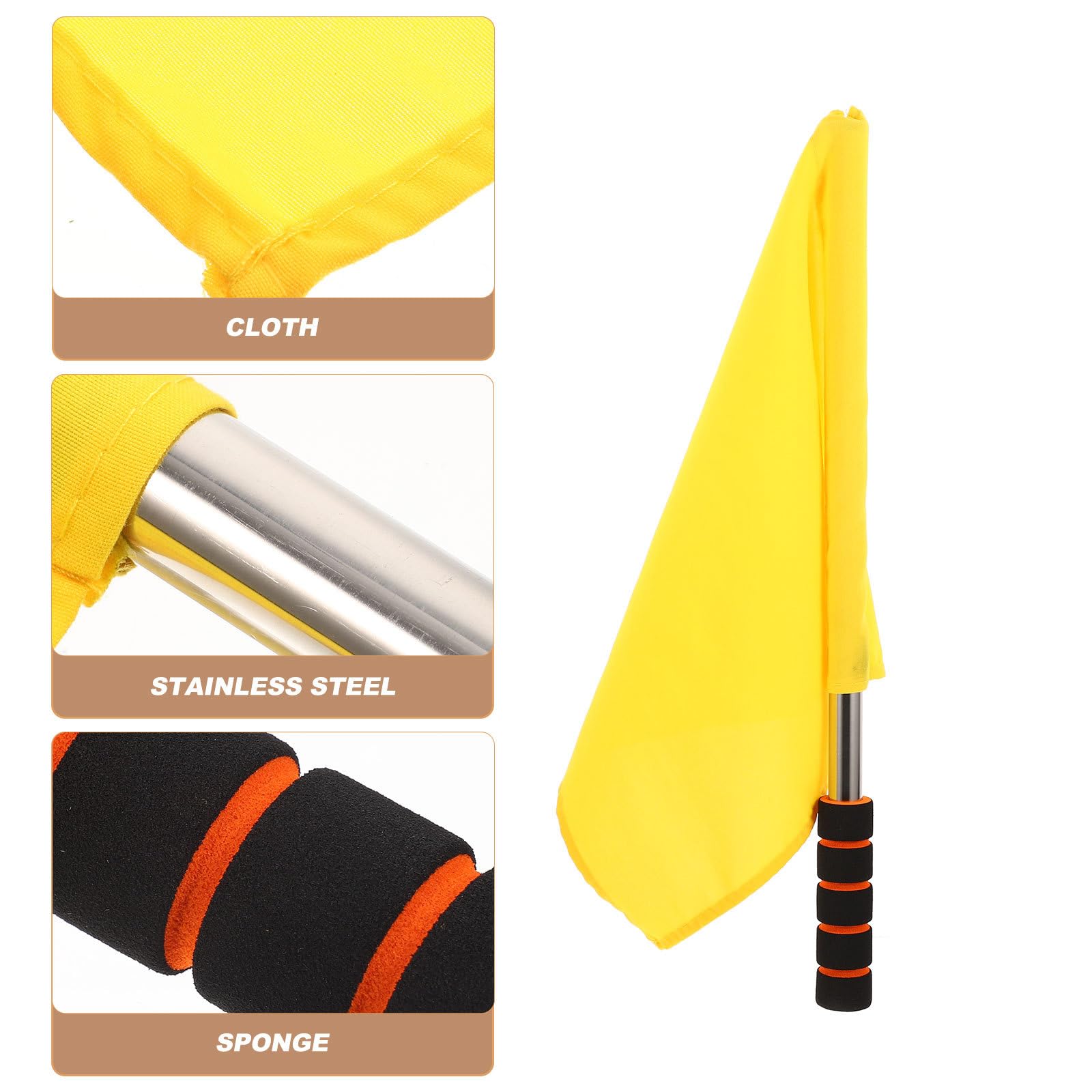 Amosfun Drapeau Jaune de Signalisation pour Arbitre Football Plein Air