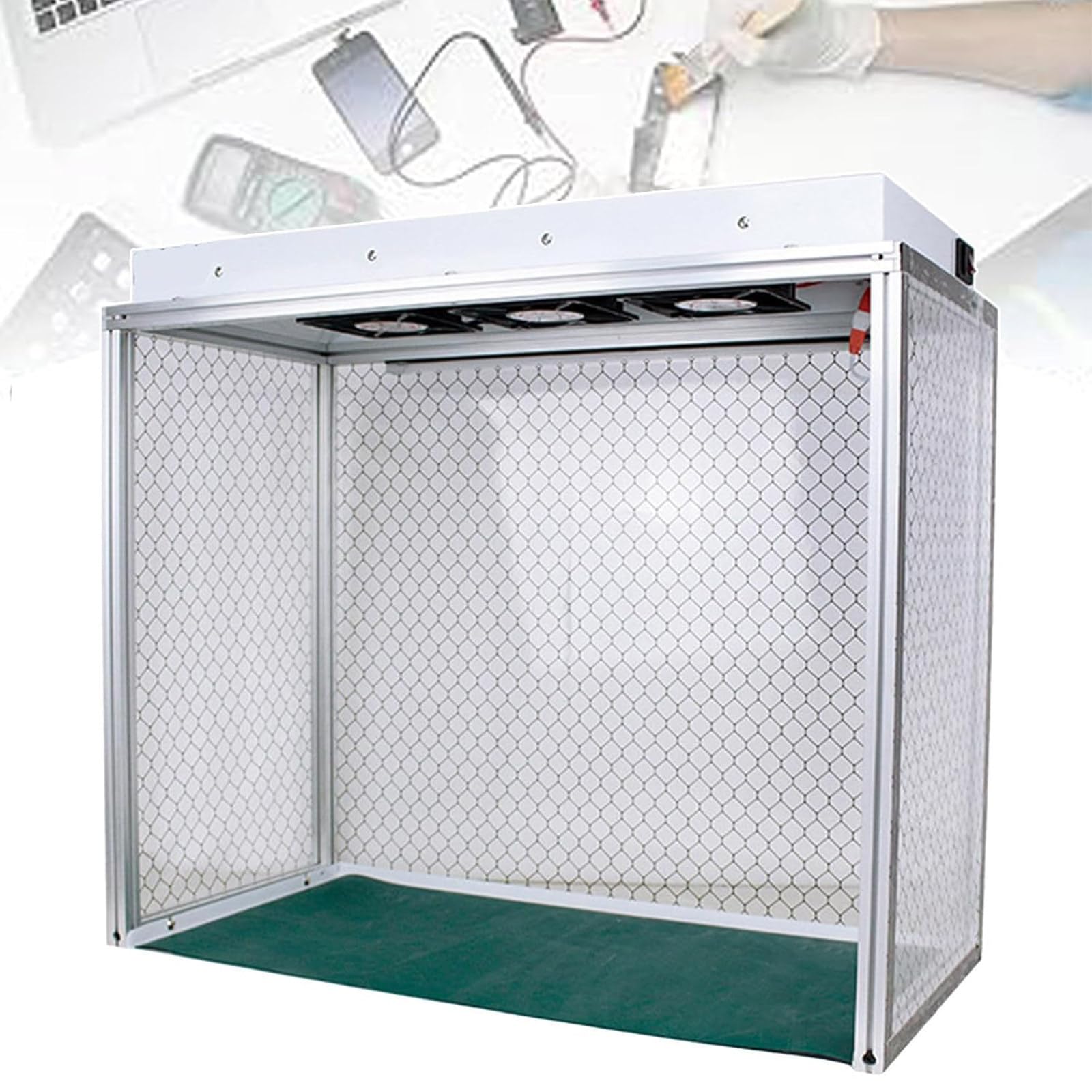 Campana de Flujo laminar Vertical con Filtro y Ventilador, para Taller, con 3 Ventiladores y Filtro HEPA, para reparación de Pantallas LCD de teléfonos 220V