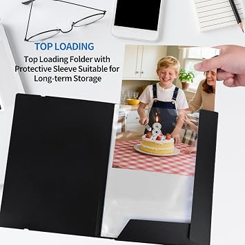 FRETONBA A4 Display Folder with Plastic Sleeves, 30 Transparent Pockets