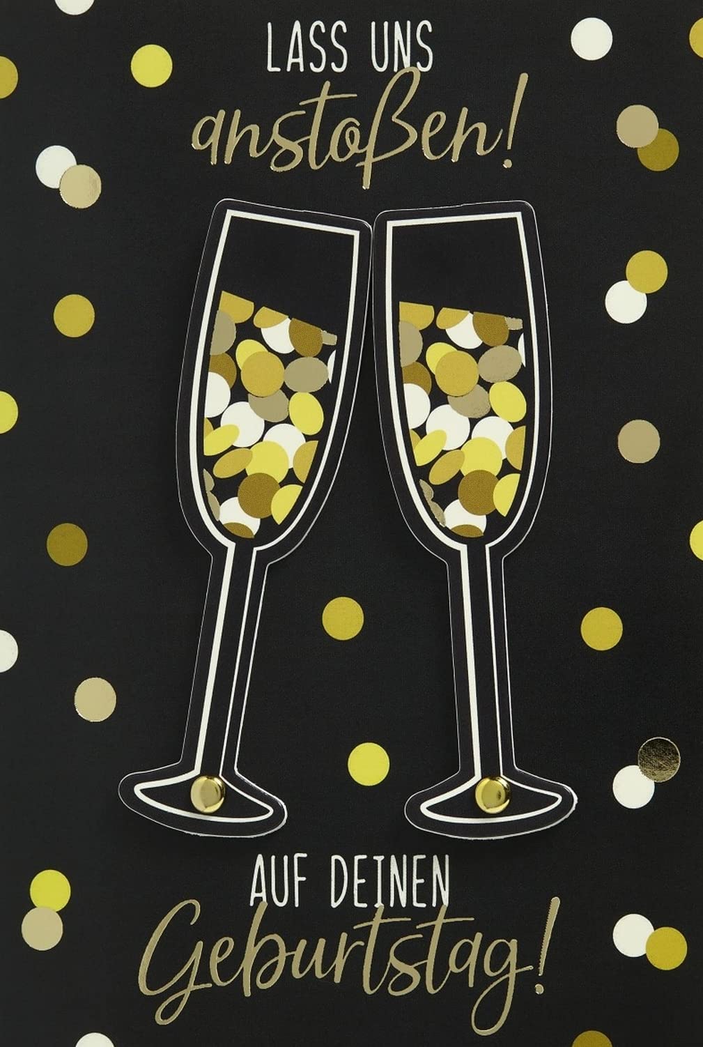 bsb Funny Birthday Card Birthday Greetings Birthday Wishes Moving Cards Champagne Glasses Envelope Gold