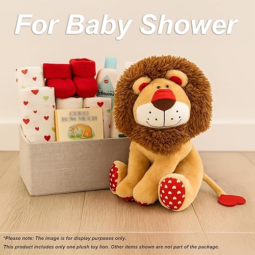 Miniatura 7 de Peluche de león de amor, juguete de peluche de león rey con cola en forma de corazón de melena para niños, niñas, bebés, parejas, amantes, regalo de