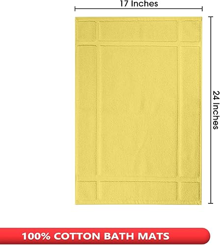 Miniatura 3 de Ample Decor Alfombrillas de baño 100% algodón, paquete de 6, 24 x 17 pulgadas, certificación Oeko Tex de 1350 GSM, construcción sólida, gruesa y