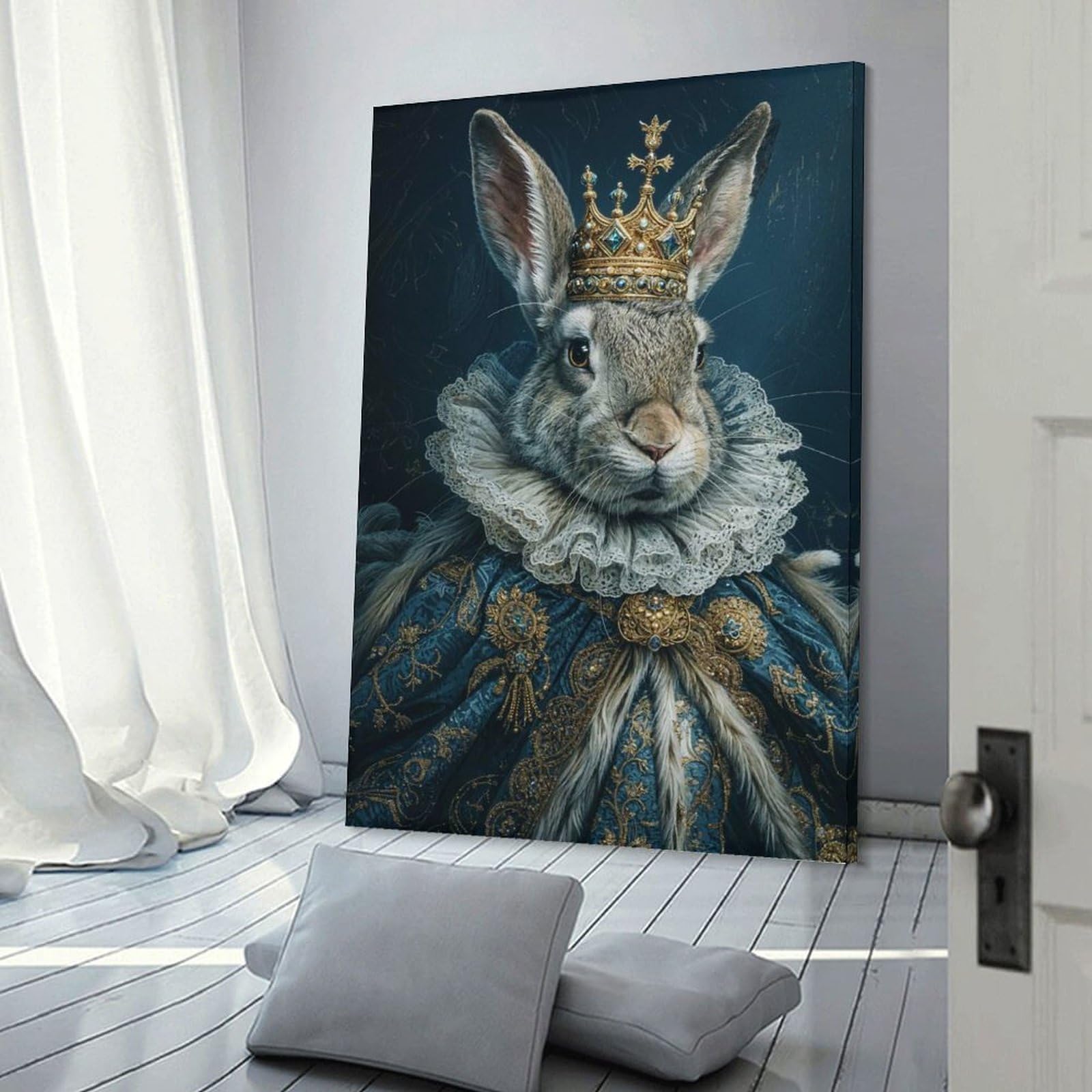 Junmoney Rabbit King Room Decor Wall Art 20x30inch(50x75cm), for Bedroom Decor, Cosy Corners Or Studios, A Warm Accent for Relaxed Interiors