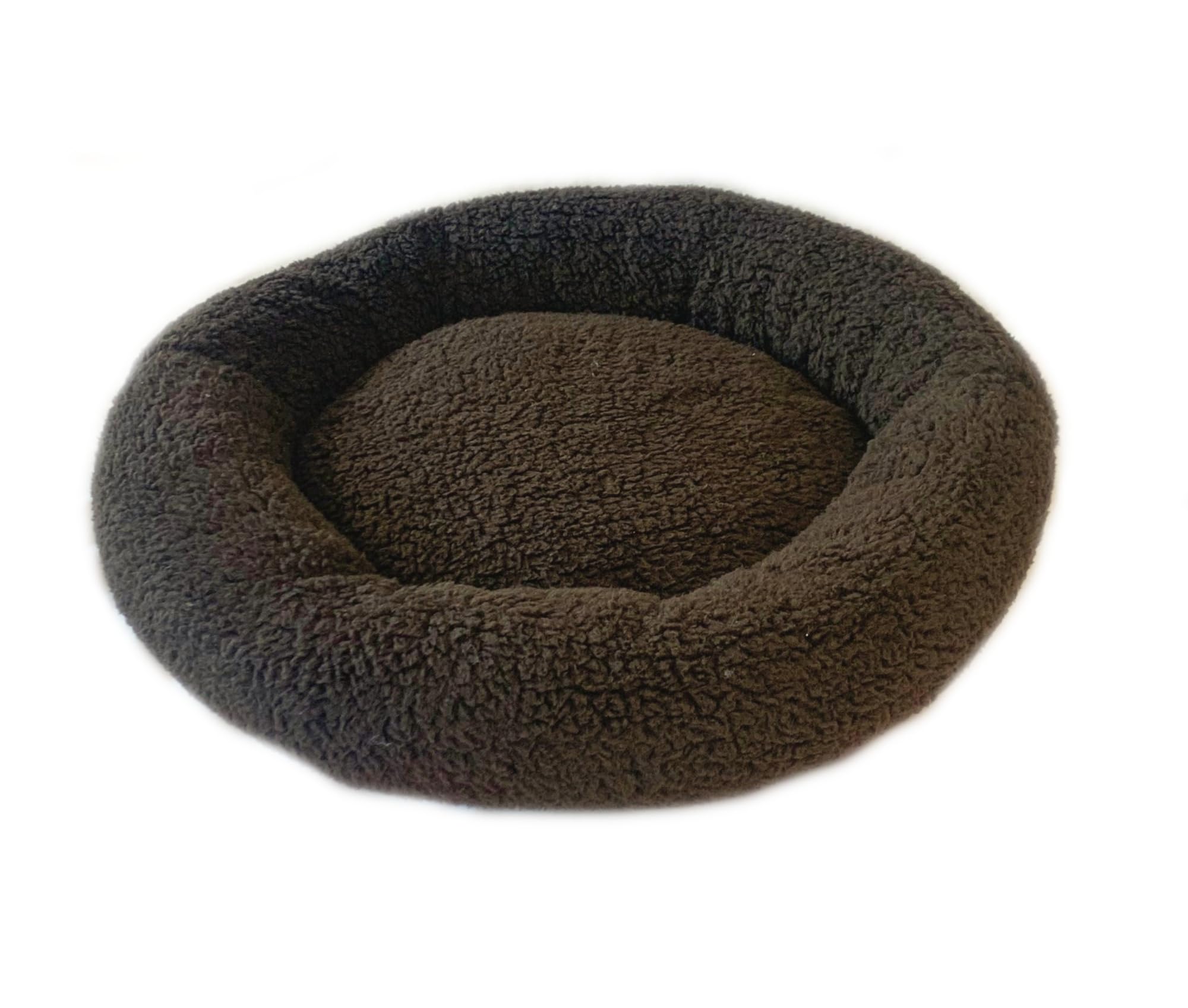 PnH Donut Snuggle Bed - Anti Anxiety Calming Dog Bed - Round Bed, Cosy - Sherpa Fleece (Brown) — image 1
