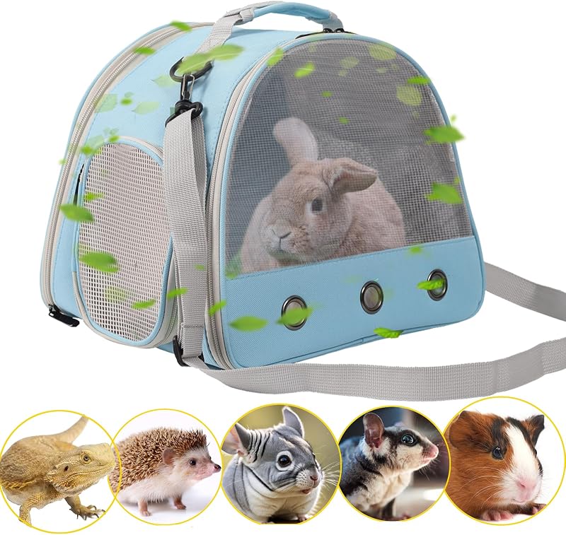 Transportadora para Pequenos Animais WEVONIGU com Tela Respirável e Janela Lateral, Azul