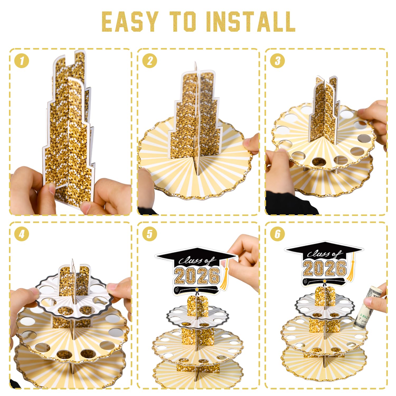 Graduation Money Holder for Cash Gift, 2026 Graduation Gifts Money Holder Leis Cash Cake for Congrats Class of 2026 Graduation Party Supplies (1 pcs)