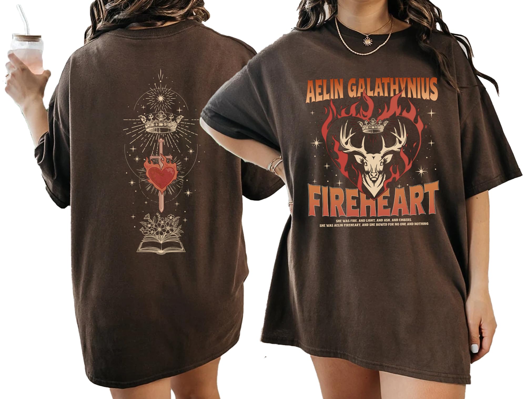 Aelin Galathynius Fireheart Shirt - Throne of Glass Kingsflame Shirt, Sarah J Maas Tshirt