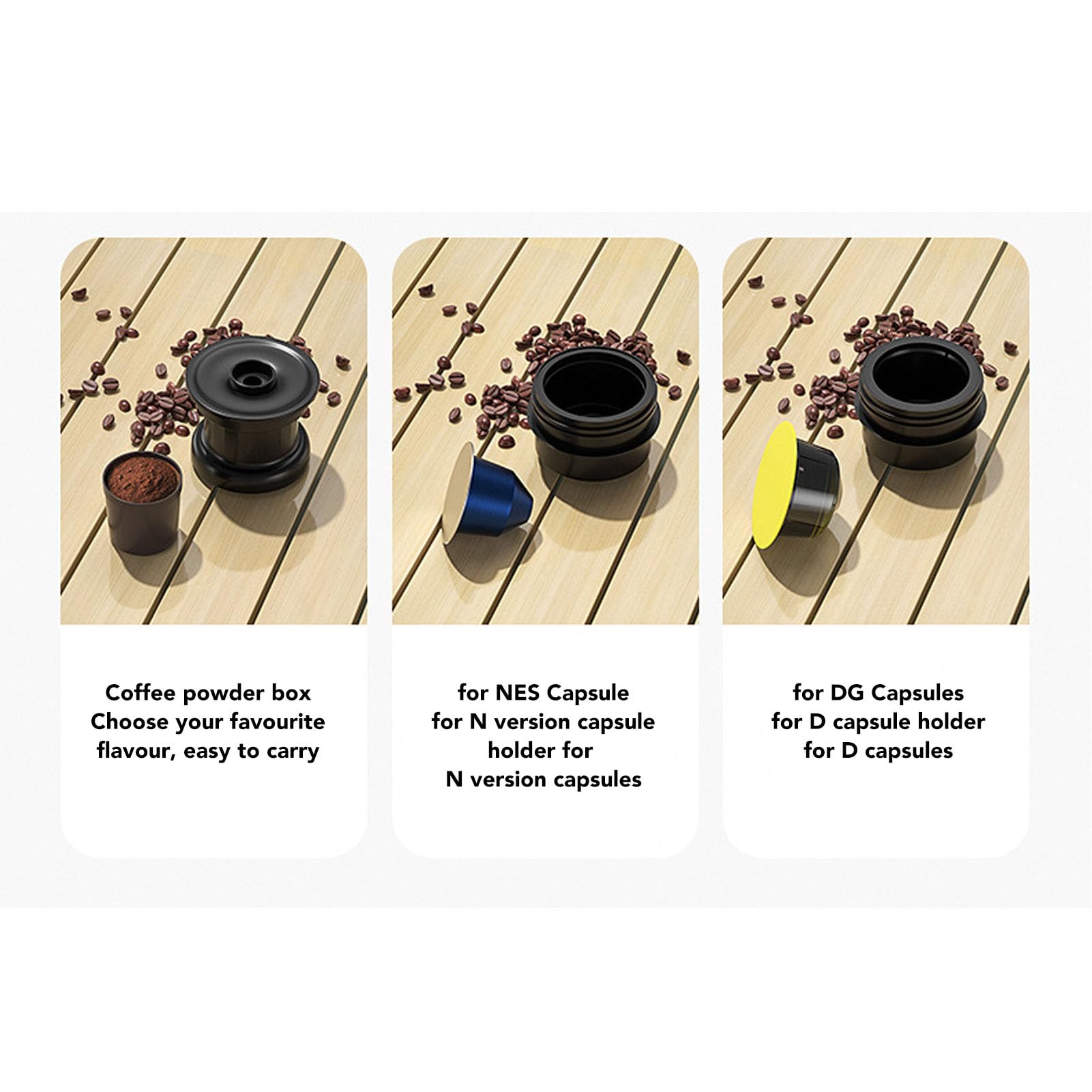 SUNGOOYUE Mini, 20 Bares, de Viaje Inalámbrica Autocalentable con Compartimento para Cápsulas 3 en 1 para Amantes del café
