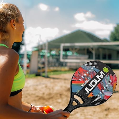 Miniatura 8 de Pádel de tenis de playa Raqueta de tenis de playa Fibra de carbono con núcleo de espuma de memoria EVA Palas de tenis