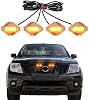 Front Bumper Grill Lights for Nissan Frontier 2009-2021 Accessories LED Running Marker Accent Lights DRL Fits PRO 4X S SL SV Desert Runner OEM Grille Insert Amber