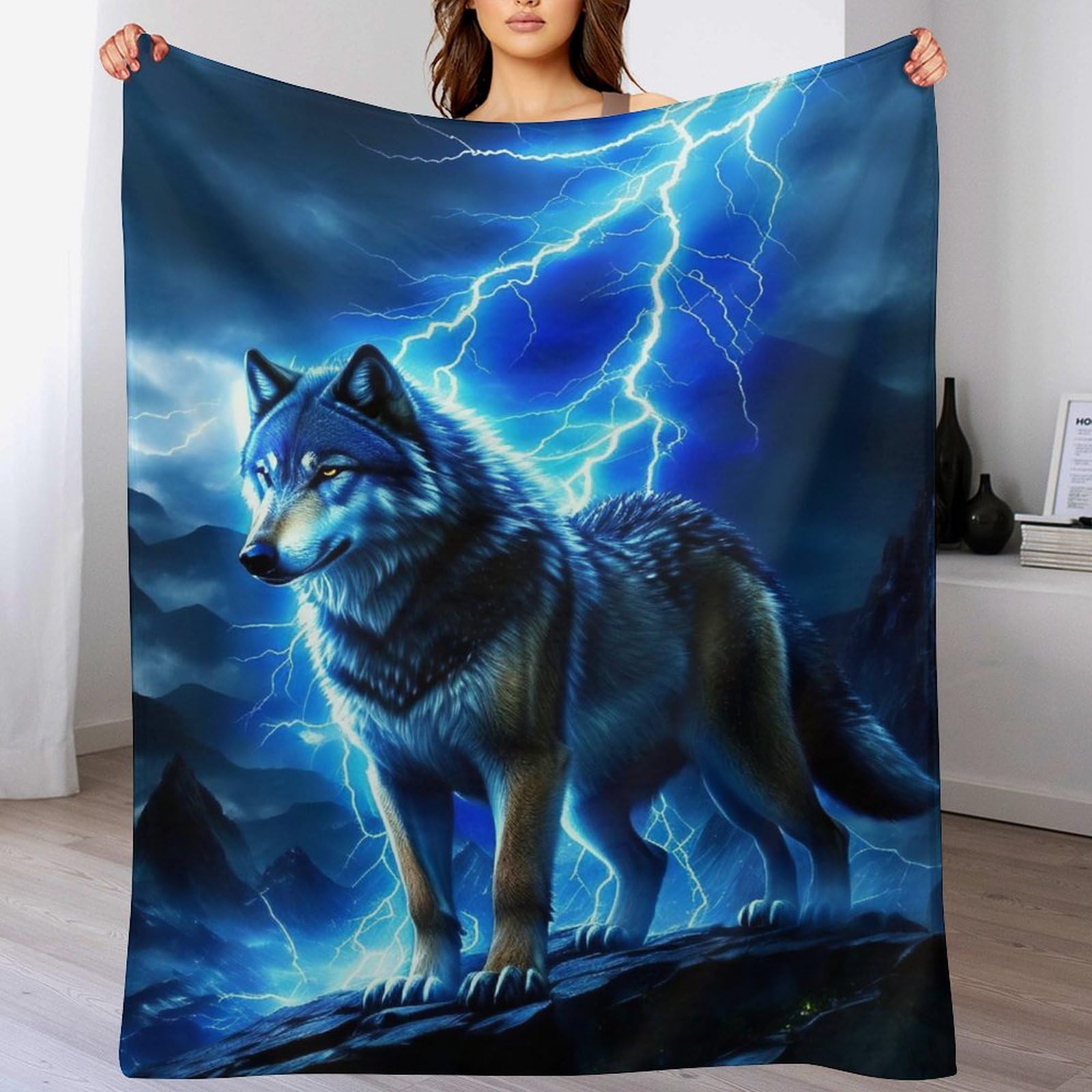 Couverture loup anti-plis en flanelle chaude pour éliminer la fraîcheur du lit