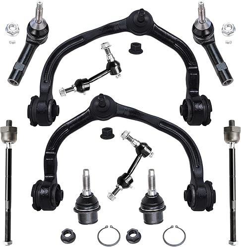 Miniatura 105 de Detroit Axle - Kit de suspensión frontal de 10 piezas para Chevy Trailblazer GMC Envoy XL Buick Rainier 9-7X Ascender, inferior y superior, 4 brazos
