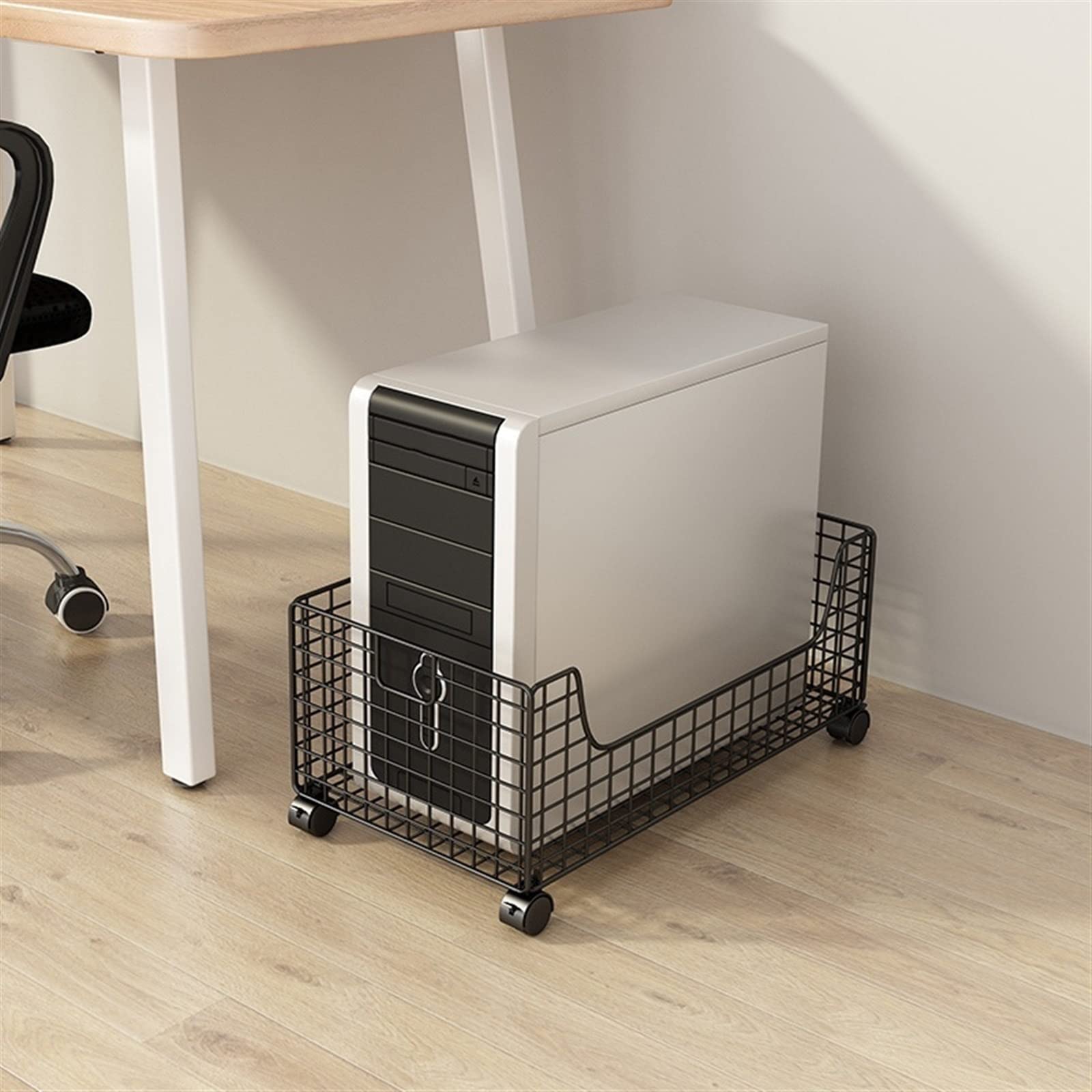 Supporto per CPU Supporto per Torre per PC, Supporto per Supporto per CPU Mobile, Supporto per PC con Rotolamento in Rete Metallica con Ruote girevoli, Supporto per Carrello per PC per Home Office M