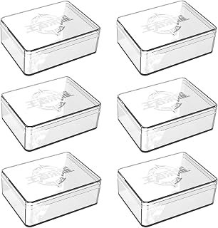 Small Storage Containers, Mini Clear Storage Bins With Lids, Small Items Storage Box For Beads, Jewelry, Nail Art, Paper Clips, Binder Clips ... (6pcs,Clear)
