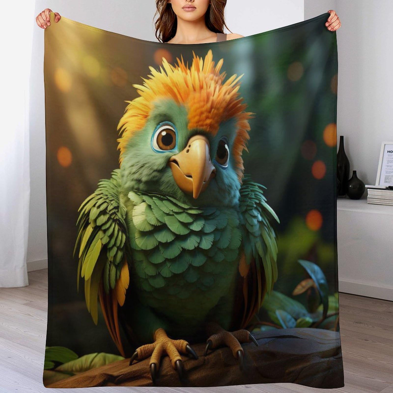Plaid oiseau de luxe couverture en flannel premium super doux 150x200