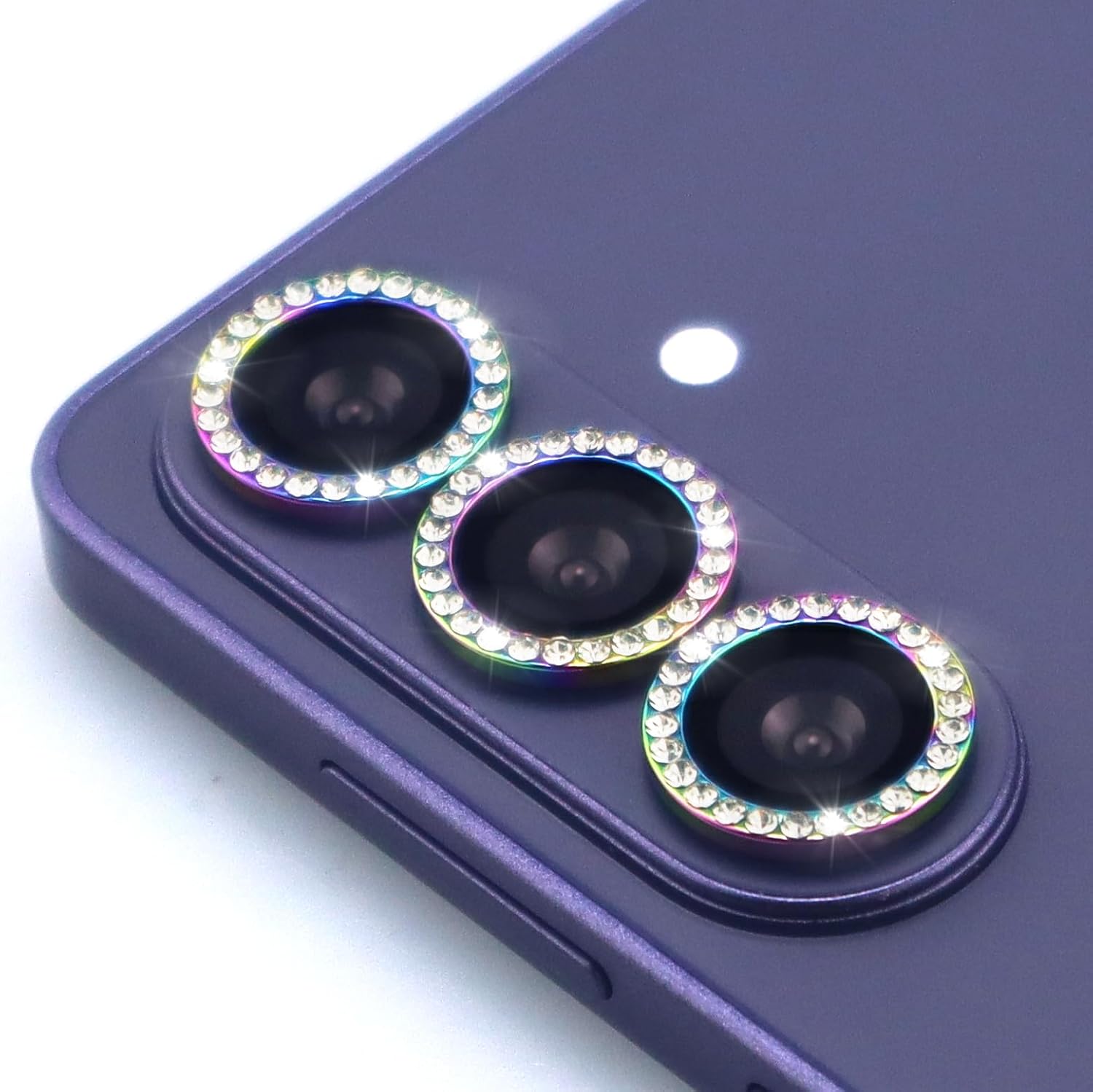 for Samsung Galaxy S26 / S26 Plus Camera Lens Protector, Bling Diamond Metal Ring Tempered Glass Lens Cover, Sparkly Rhinestone Accessories (Colorful) image 3
