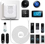 24V AC Transformateur pour sonnettes de porte filaires & Thermostats - 26ft/8m câble - Spécifiquement compatible avec sonnette vidéo (1st Gen), Pro, 2, 3, 4; Nid, Ecobee, Sensi - pour utilisation par fil seulement