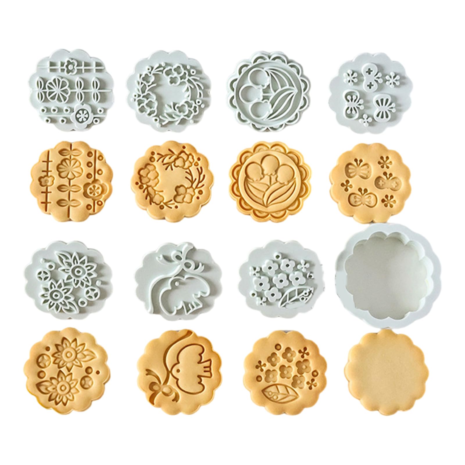 Tsophreniq Of 8 Food Grade Flower Cookie Molds Biscuit Making for Parties Dessert Baking Supplies Kitchen Utensils for Baking