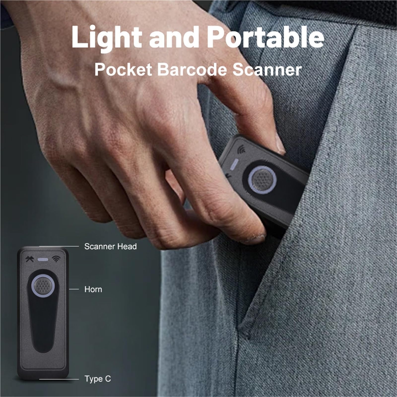 Przenośny Bezprzewodowy Czytnik Kodów Kreskowych 1D 2D Bluetooth