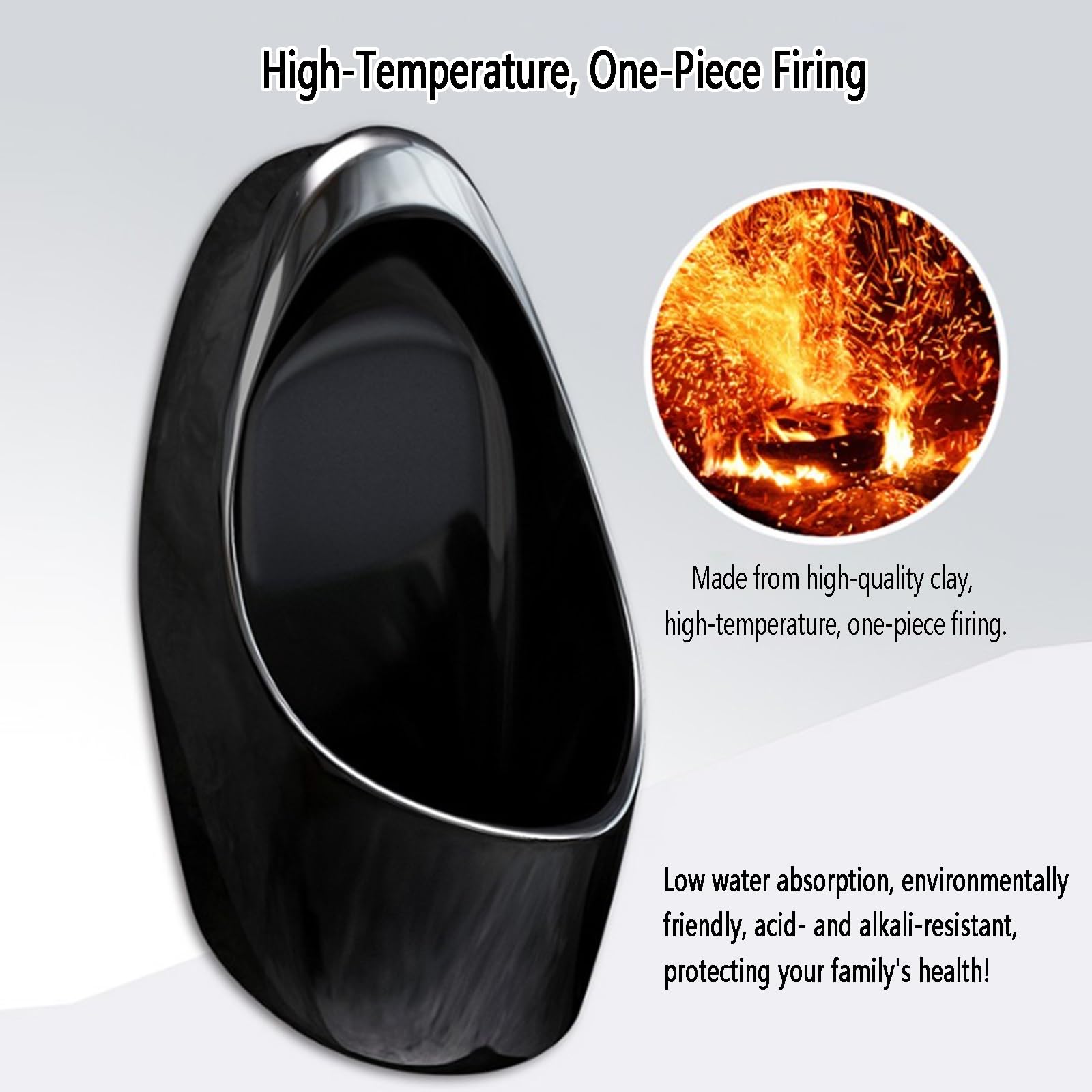 Urinario de cerámica automático con sensor para hombres,Urinario con inteligente sensor de pared,Urinario antisalpicaduras para hombres doméstico/comercial,Para casas particulares, hoteles(Wall Drain)