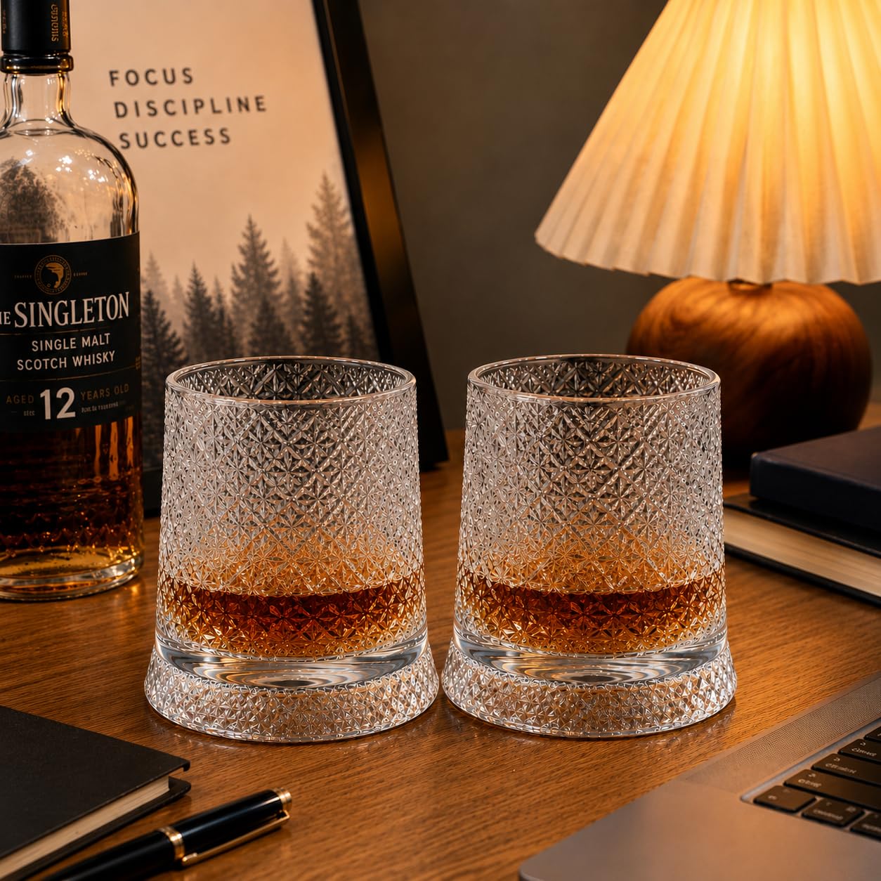 LED Revolving Whiskey Glasses - Rotating Crystal Tumblers -19