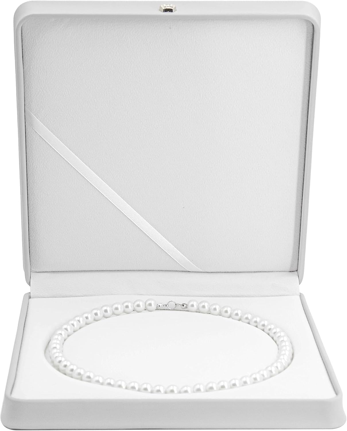 DECWXON PU Leather Jewelry Box Pearl Necklace Display Case