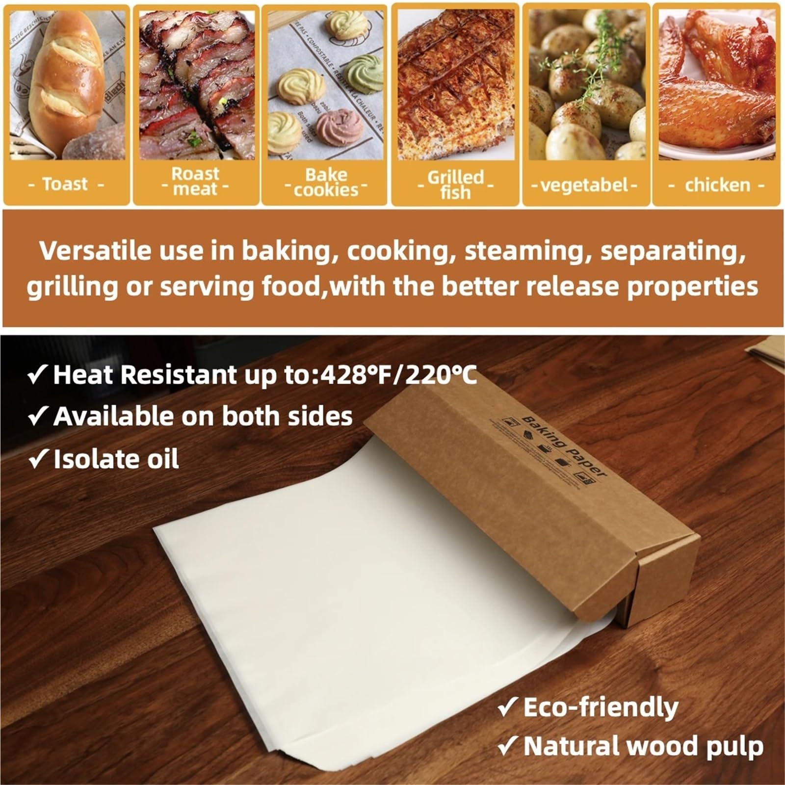 Carta da gastronomia Carta da imballaggio for sandwich, rivestimenti for cestini for alimenti, carta da forno antiaderente e antigrasso(White 12x12in 200pcs)
