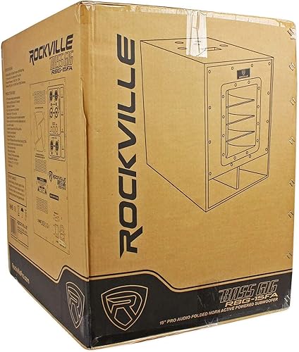 Miniatura 6 de Rockville Subwoofer RBG15FA de 2400 W con alimentación activa, 15 pulgadas, diseño de bocina plegada, 600 W RMS, alta salida SPL, para DJs y eventos