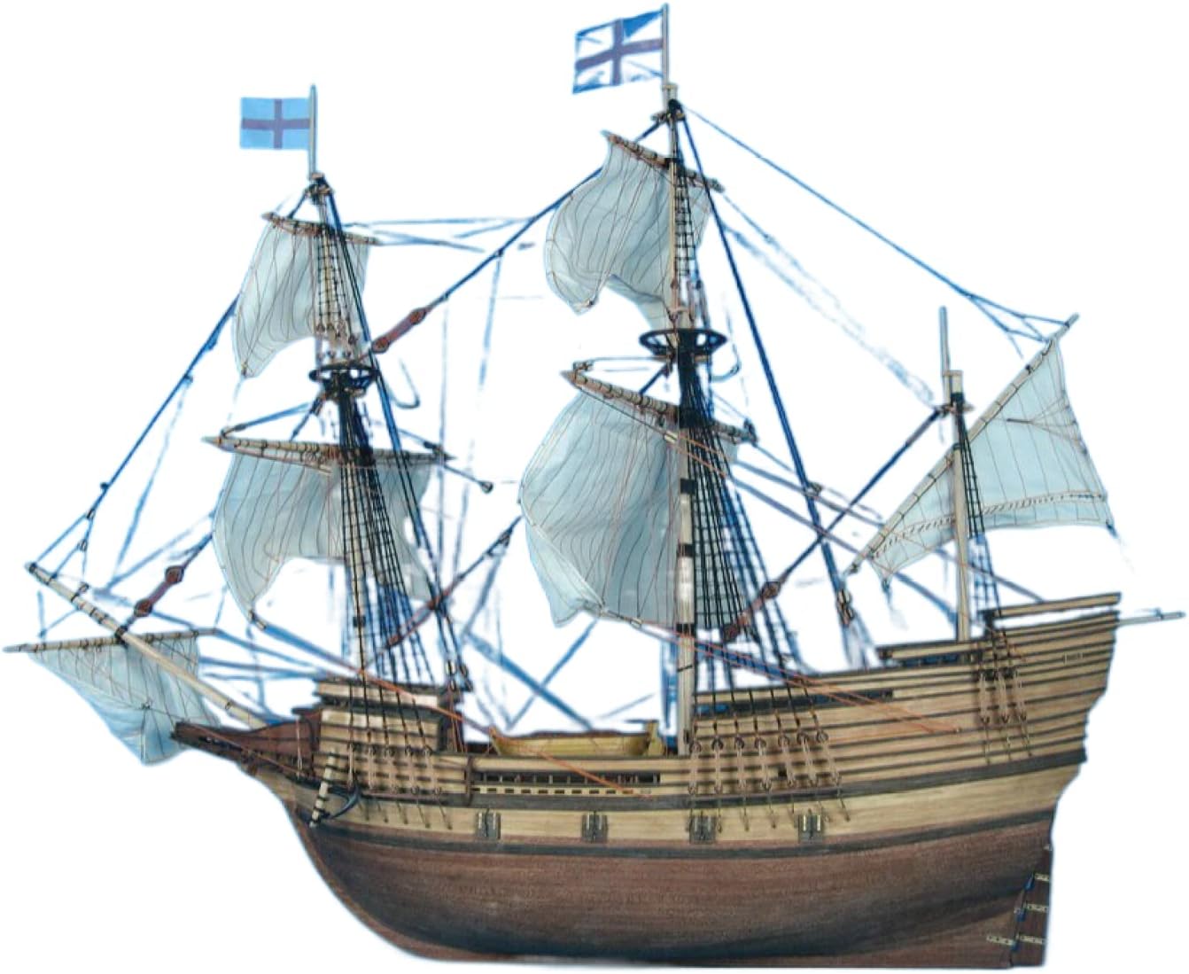 SIourso Sailboat Educational Classic Wooden Scale Sailing Ship Wood