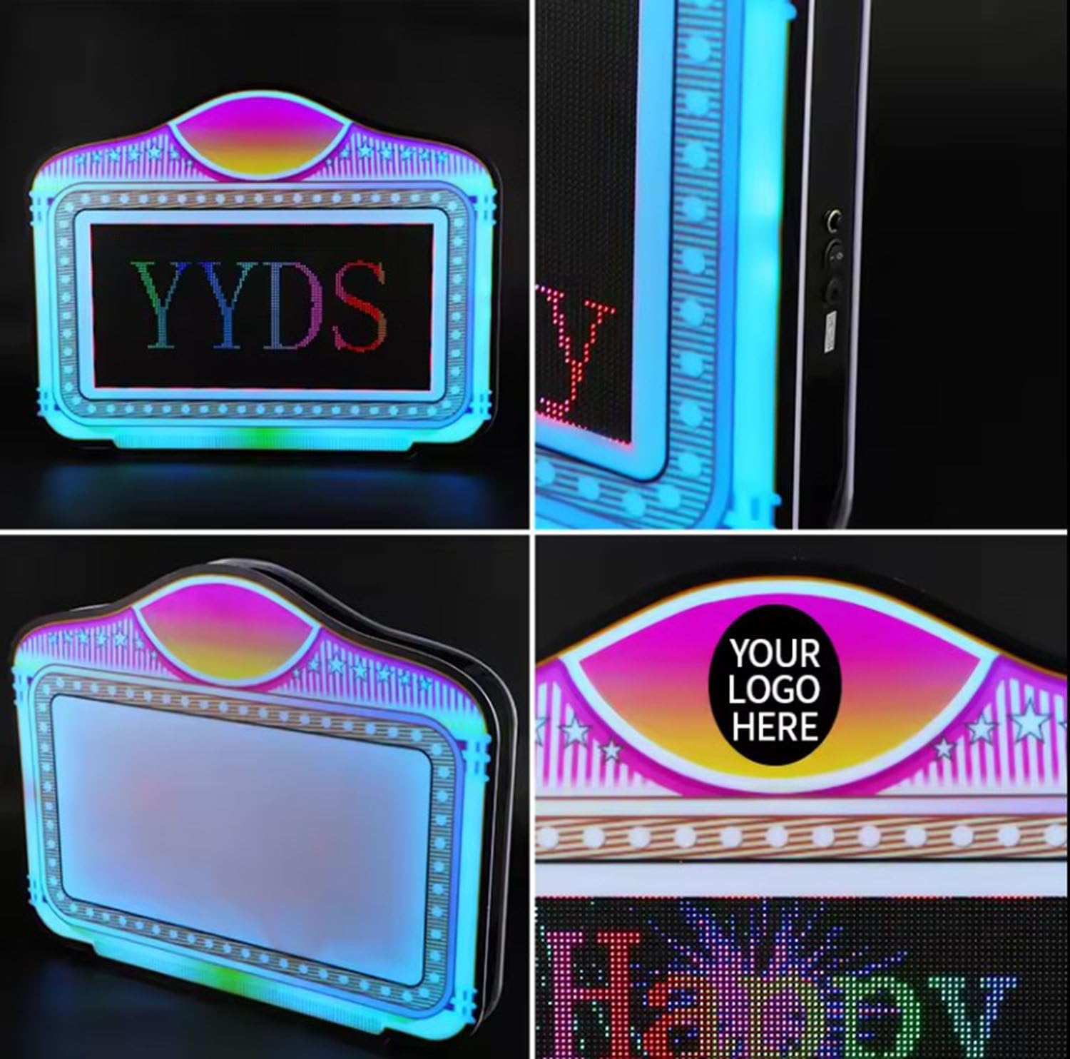 Señal LED de servicio de botella, visualización de mensajes de desplazamiento programable, presentador de mano, luces RGB, eventos VIP