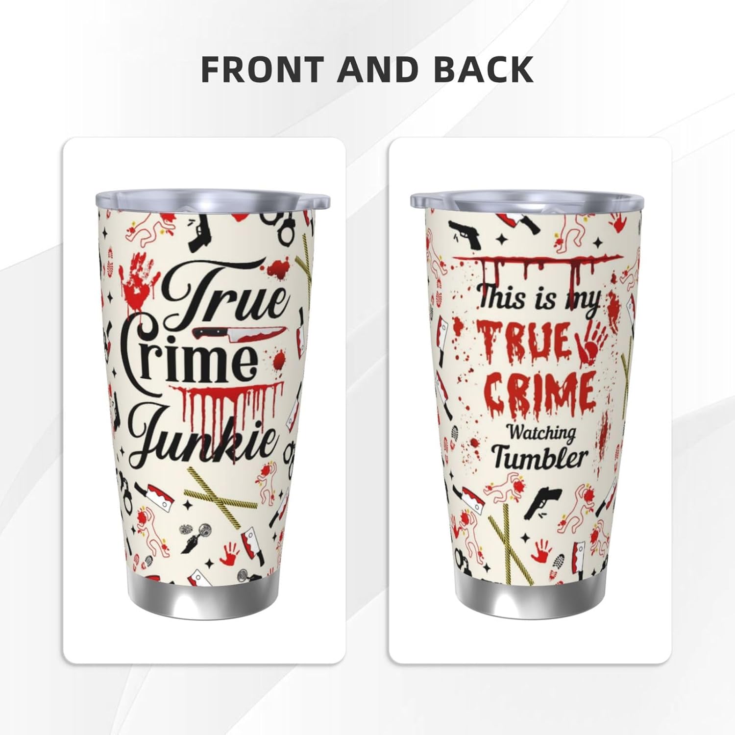 True Crime Tumbler 20oz, Criminal Minds Merch Travel Mugs, Gifts for Serial Killer Lover Tumbler for Men Women, 20oz Coffee Cup for Crime Junkie Merch - Image 7