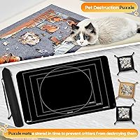 Vista 4 de Alfombrilla enrollable para rompecabezas de 53.2 x 35 pulgadas, hasta 3000 piezas, rompecabezas mate enrollable con parte inferior de goma