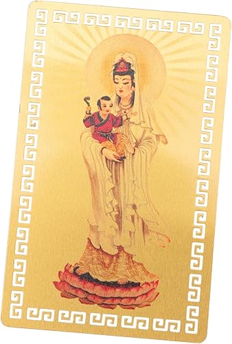Yardenfun Feng Wealth - Tarjeta religiosa de metal para Guanyin decoración de pared con éxito meditación de Buda Shui decoración budista femenina y