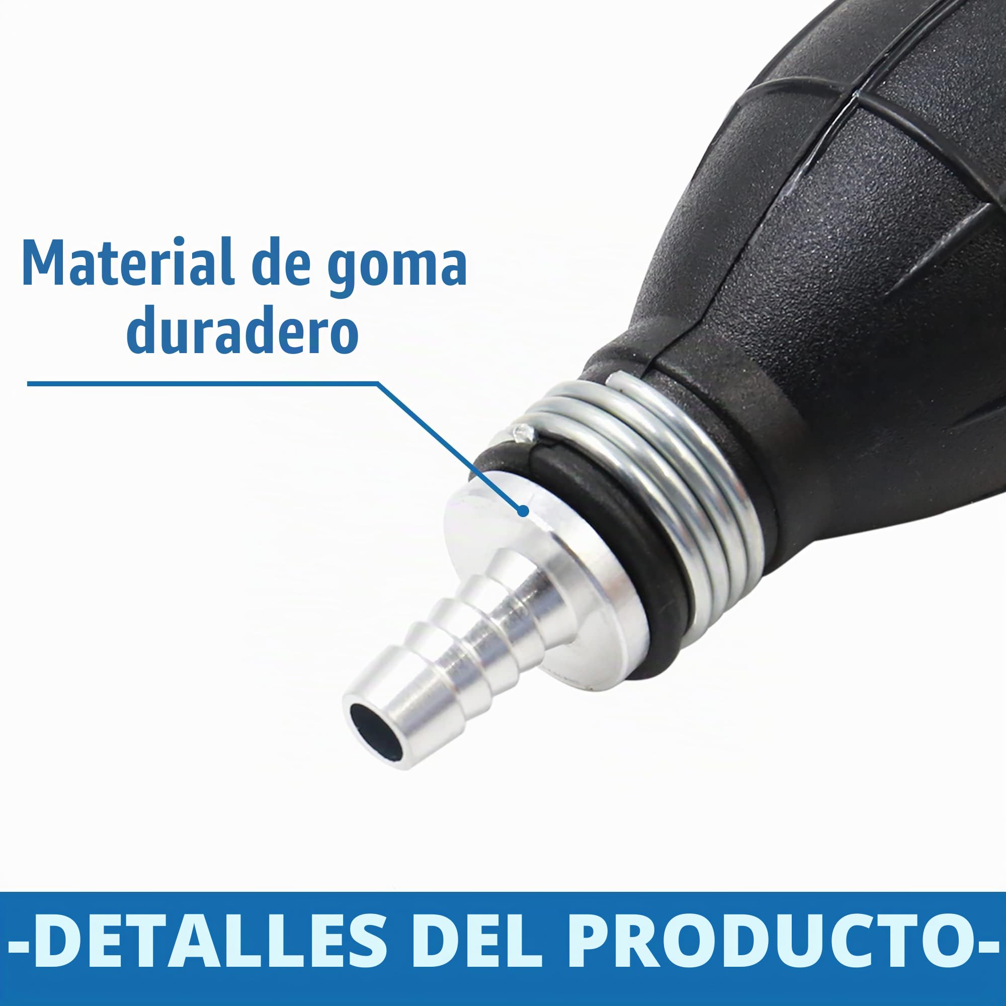 A ABSOPRO 8mm para manual Cebador Gasolina Diesel Bomba Negro