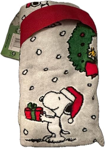 Miniatura 2 de Jay Franco & Sons, Inc. Peanuts - Toallas de mano navideñas para baño (16 x 28 pulgadas, gris claro)