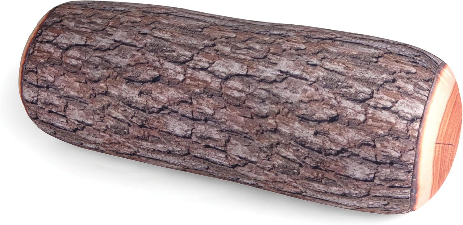 Kikkerland Tree Log Micro Bead Head Back Neck Lumbar Cushion Pillow for Home, Office, Travel