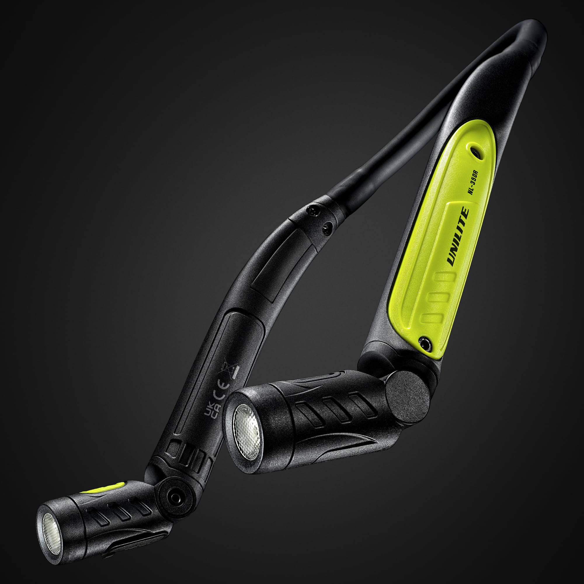 Unilite NL-350R Lampe tour de cou rechargeable par USB | 350 lumens | Grand angle de 120 degrés | 2 à 10 heures d'autonomie | Portée du faisceau de 45 m | IP54/IK07