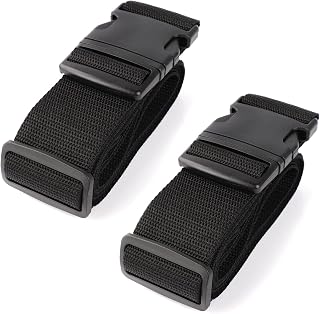 COOLMI Luggage Straps, 2 Pack Adjustable Buckle Straps with Buckles, Suitcase Straps Luggage Belt for Traveling, Keep Your Suitcase Secure, Black